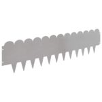 vidaXL Obrubník trávnika 30 pcs 103 x 25 cm Oceľ Strieborná – Obrázok 6