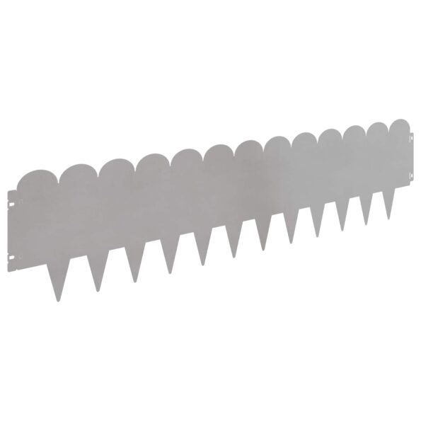 vidaXL Obrubník trávnika 30 pcs 103 x 25 cm Oceľ Strieborná – Obrázok 6