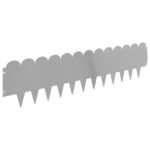 vidaXL Obrubník trávnika 10 pcs 103 x 25 cm Oceľ Strieborná – Obrázok 6