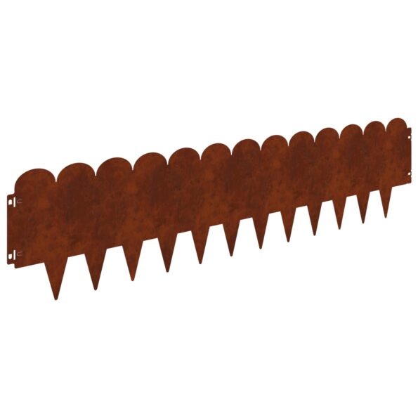 vidaXL Obrubník trávnika 20 pcs 103 x 25 cm Oceľ Hrdzavý – Obrázok 2
