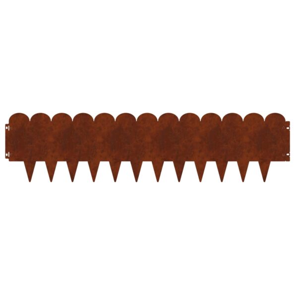 vidaXL Obrubník trávnika 20 pcs 103 x 25 cm Oceľ Hrdzavý – Obrázok 6