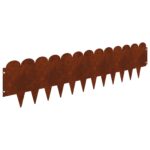 vidaXL Obrubník trávnika 20 pcs 103 x 25 cm Oceľ Hrdzavý – Obrázok 7