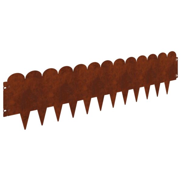 vidaXL Obrubník trávnika 20 pcs 103 x 25 cm Oceľ Hrdzavý – Obrázok 7