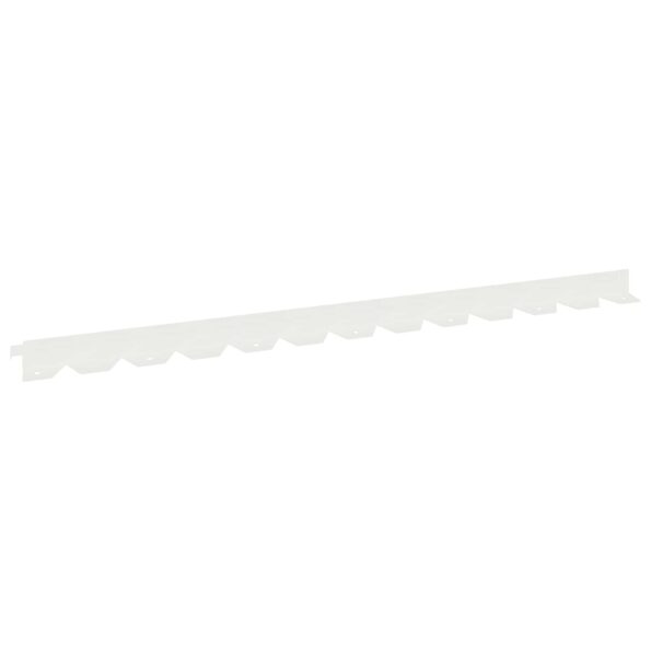 vidaXL Obrubník trávnika 10 pcs 102 x 4 x 4 cm Oceľ Biela – Obrázok 2