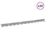 vidaXL Obrubník trávnika 30 pcs 102 x 4 x 4 cm Oceľ Strieborná – Obrázok 3