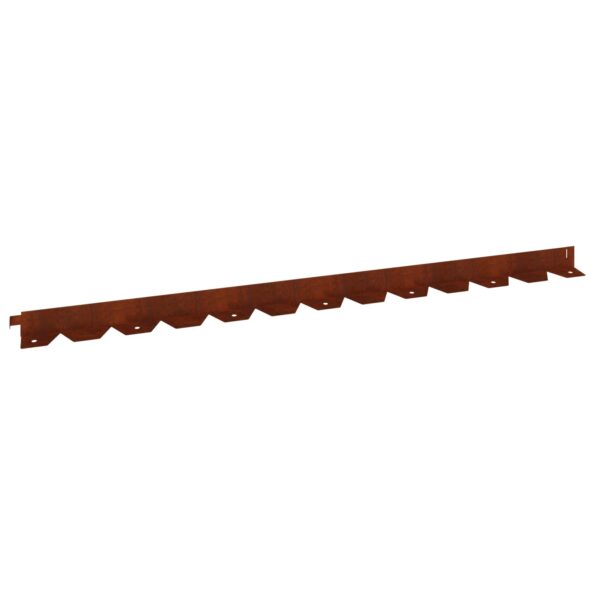 vidaXL Obrubník trávnika 50 pcs 102 x 4 x 4 cm Oceľ Hrdzavý – Obrázok 2