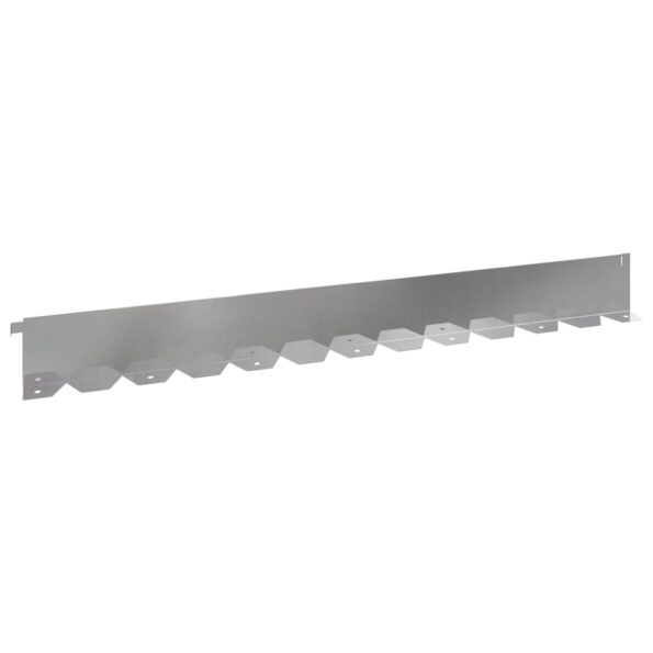 vidaXL Obrubník trávnika 10 pcs 102 x 10 x 4 cm Oceľ Strieborná – Obrázok 2