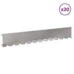 vidaXL Obrubník trávnika 30 pcs 102 x 15 x 4 cm Oceľ Strieborná – Obrázok 3