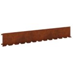 vidaXL Obrubník trávnika 10 pcs 102 x 15 x 4 cm Oceľ Hrdzavý – Obrázok 2