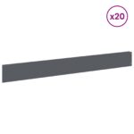 vidaXL Obrubník trávnika 20 pcs 100 x 12 cm Oceľ Antracitová – Obrázok 3