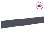 vidaXL Obrubník trávnika 10 pcs 100 x 15 cm Oceľ Antracitová – Obrázok 3