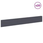 vidaXL Obrubník trávnika 20 pcs 100 x 15 cm Oceľ Antracitová – Obrázok 3