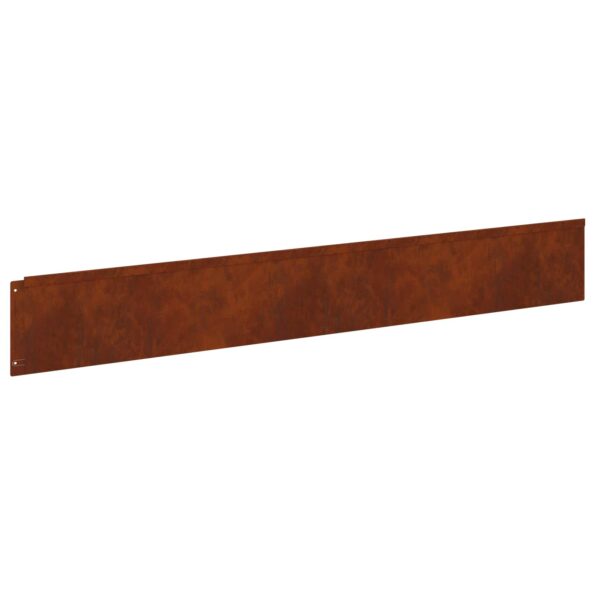 vidaXL Obrubník trávnika 30 pcs 100 x 15 cm Oceľ Hrdzavý – Obrázok 6