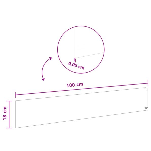 vidaXL Obrubník trávnika 10 pcs 100 x 18 cm Oceľ Strieborná – Obrázok 9
