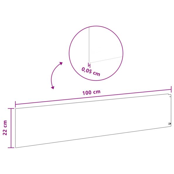vidaXL Obrubník trávnika 20 pcs 100 x 22 cm Oceľ Hrdzavý – Obrázok 10