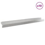 vidaXL Obrubník trávnika 10 pcs 100 x 10 x 8 cm Oceľ Strieborná – Obrázok 3