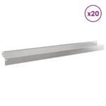 vidaXL Obrubník trávnika 20 pcs 100 x 10 x 8 cm Oceľ Strieborná – Obrázok 3