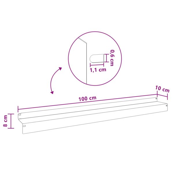vidaXL Obrubník trávnika 20 pcs 100 x 10 x 8 cm Oceľ Hrdzavý – Obrázok 9