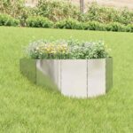 vidaXL Obrubník trávnika 100 x 45 cm Oceľ Strieborná