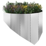 vidaXL Obrubník trávnika 4 pcs 100 x 45 cm Oceľ Strieborná – Obrázok 3