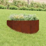 vidaXL Obrubník trávnika 100 x 45 cm Oceľ Hrdzavý