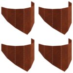 vidaXL Obrubník trávnika 4 pcs 100 x 45 cm Oceľ Hrdzavý – Obrázok 2