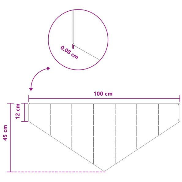 vidaXL Obrubník trávnika 4 pcs 100 x 45 cm Oceľ Hrdzavý – Obrázok 9