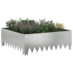 vidaXL Obrubník trávnika 60 x 60 x 20 cm Oceľ Strieborná – Obrázok 3