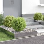 vidaXL Obrubník trávnika 4 pcs 60 x 60 x 20 cm Oceľ Strieborná