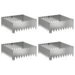 vidaXL Obrubník trávnika 4 pcs 60 x 60 x 20 cm Oceľ Strieborná – Obrázok 2