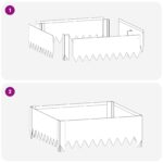 vidaXL Obrubník trávnika 4 pcs 60 x 60 x 20 cm Oceľ Strieborná – Obrázok 8