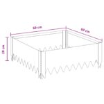 vidaXL Obrubník trávnika 4 pcs 60 x 60 x 20 cm Oceľ Strieborná – Obrázok 9