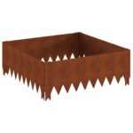 vidaXL Obrubník trávnika 60 x 60 x 20 cm Oceľ Hrdzavý – Obrázok 2