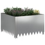 vidaXL Obrubník trávnika 60 x 60 x 35 cm Oceľ Strieborná – Obrázok 3