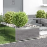 vidaXL Obrubník trávnika 4 pcs 60 x 60 x 35 cm Oceľ Strieborná