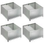 vidaXL Obrubník trávnika 4 pcs 60 x 60 x 35 cm Oceľ Strieborná – Obrázok 2