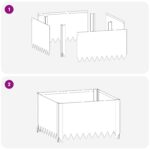 vidaXL Obrubník trávnika 4 pcs 60 x 60 x 35 cm Oceľ Strieborná – Obrázok 8
