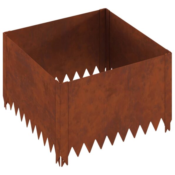 vidaXL Obrubník trávnika 60 x 60 x 35 cm Oceľ Hrdzavý – Obrázok 2
