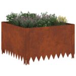 vidaXL Obrubník trávnika 60 x 60 x 35 cm Oceľ Hrdzavý – Obrázok 3