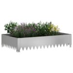vidaXL Obrubník trávnika 100 x 60 x 20 cm Oceľ Strieborná – Obrázok 3