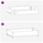 vidaXL Obrubník trávnika 100 x 60 x 20 cm Oceľ Strieborná – Obrázok 7