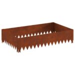 vidaXL Obrubník trávnika 100 x 60 x 20 cm Oceľ Hrdzavý – Obrázok 2