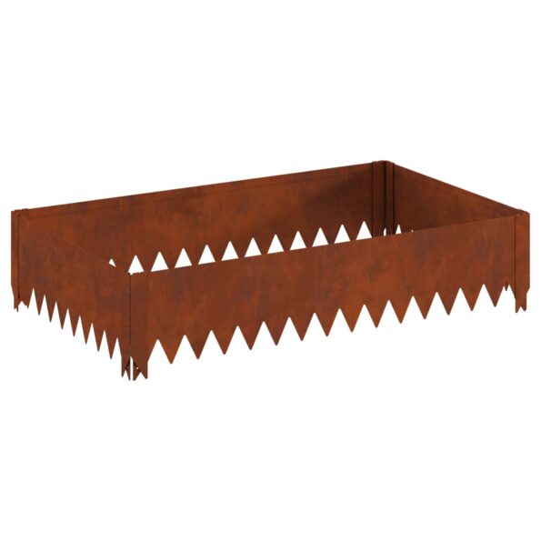 vidaXL Obrubník trávnika 100 x 60 x 20 cm Oceľ Hrdzavý – Obrázok 2