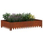 vidaXL Obrubník trávnika 100 x 60 x 20 cm Oceľ Hrdzavý – Obrázok 3