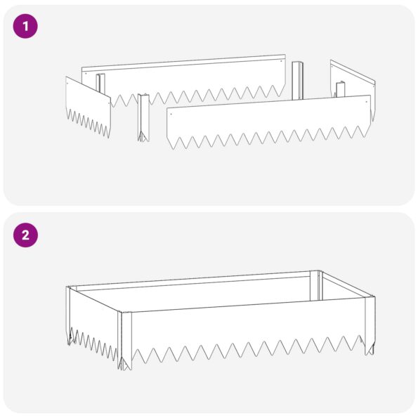 vidaXL Obrubník trávnika 100 x 60 x 20 cm Oceľ Hrdzavý – Obrázok 8