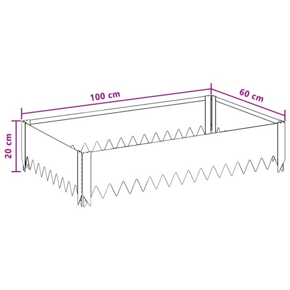 vidaXL Obrubník trávnika 100 x 60 x 20 cm Oceľ Hrdzavý – Obrázok 9
