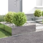 vidaXL Obrubník trávnika 4 pcs 100 x 60 x 35 cm Oceľ Strieborná