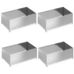 vidaXL Obrubník trávnika 4 pcs 100 x 60 x 35 cm Oceľ Strieborná – Obrázok 2