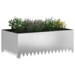 vidaXL Obrubník trávnika 4 pcs 100 x 60 x 35 cm Oceľ Strieborná – Obrázok 3