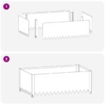 vidaXL Obrubník trávnika 4 pcs 100 x 60 x 35 cm Oceľ Strieborná – Obrázok 8